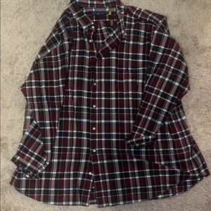 Ralph Lauren Maroon and White Plaid Shirt